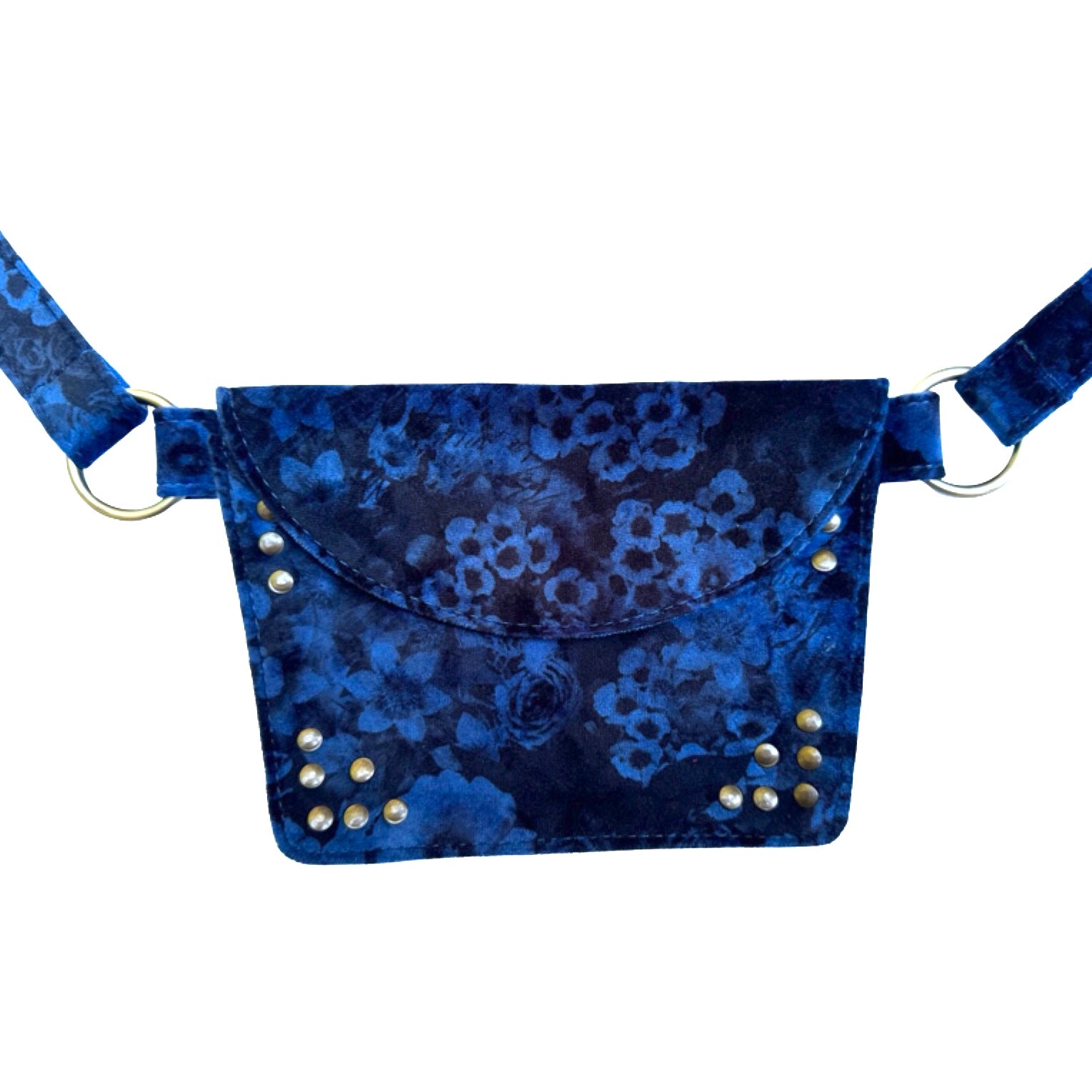 Navy Blue Velvet Bumbag 